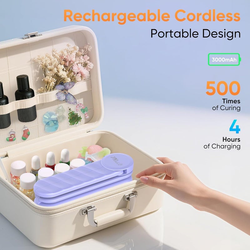 PPESULK Store Cordless UV Light for Resin Curing, 3000mAh Rechargeable Fast UV Light with 34 Beads and LCD Timer Display, Portable UV Resin Curing Machine for Resin Molds, Jewelry Making, DIY Crafts - Image 5